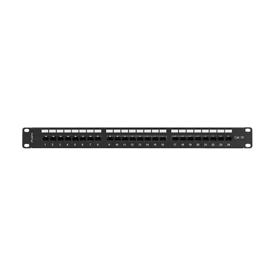 Lanberg Patch Panel 24port 1u 19" Cat 5e Utp Black Ppu5-1124-b