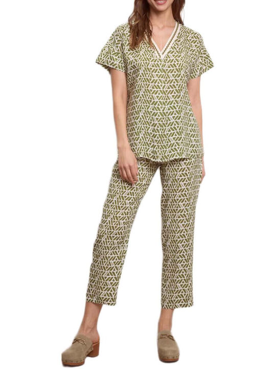 Style Bluza Damă Cu Decolteu În V Verde Style Bluza Damă Cu Decolteu În V Verde