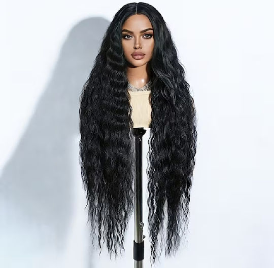 Animis Beauty Perücke mit Synthetisches Haar in Schwarz Farbe 81cm