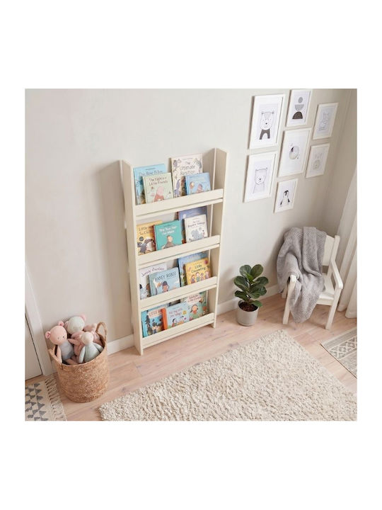 Wall Bookcase Wooden Beige 60x10x120cm