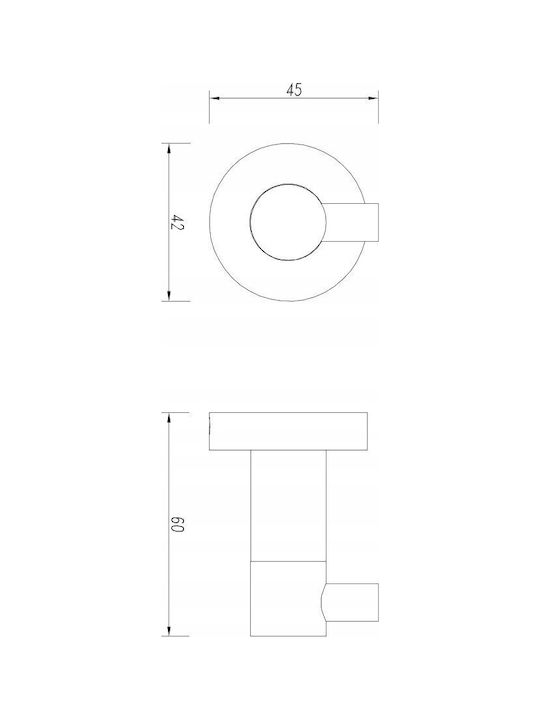 Omnires Doppelter Badezimmerhaken mit Schrauben 4x6cm Gold