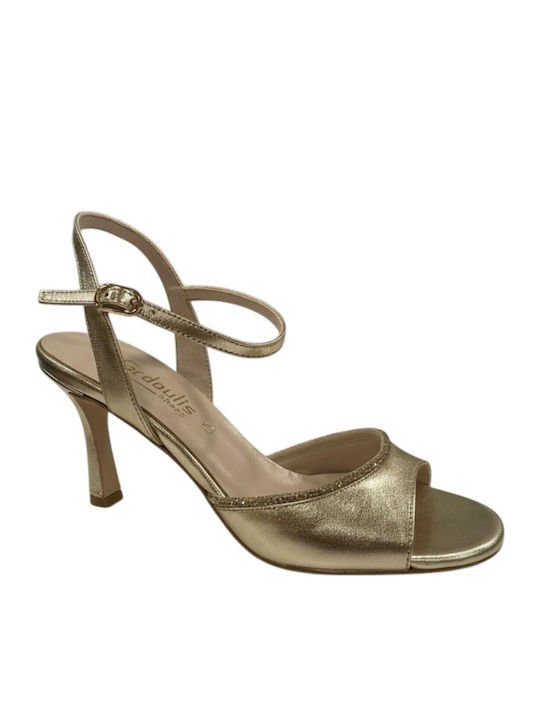 Damen Sandalen Aus Leder Goldene