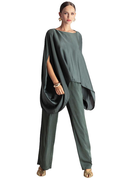 Moutaki Women's Satin Trousers Olive