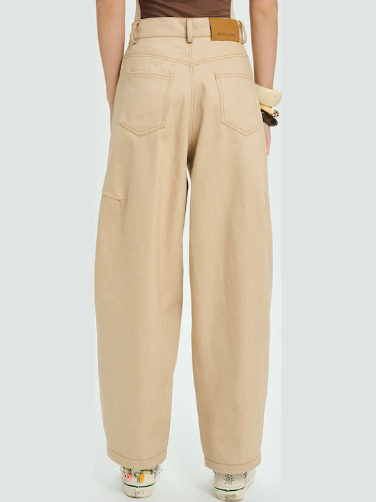 Project Soma Damen Stoffhose Beige