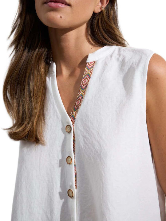 Sleeveless Women's Shirt White