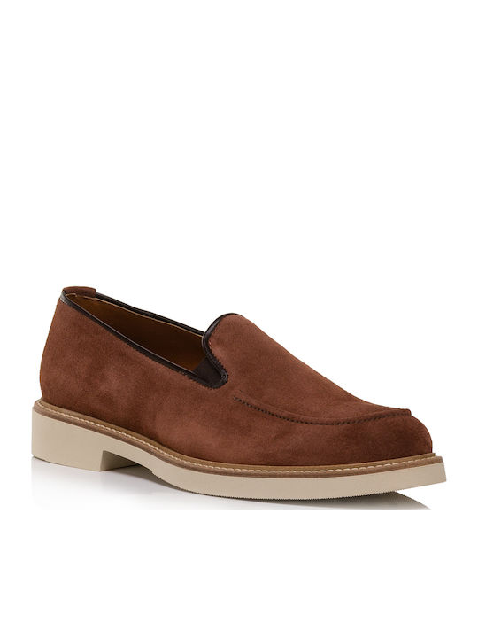 Δερμάτινα Ανδρικά Loafers σε Καφέ Χρώμα
