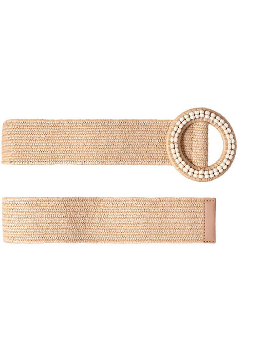 Smashed Lemon Elastic Women's Beige Belt