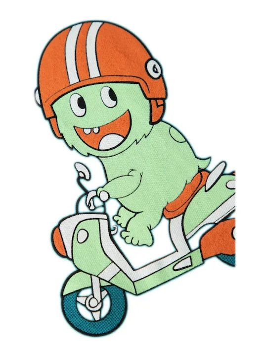 Minerva Monster Παιδικό Φανελάκι Κοντομάνικο Τιρκουάζ Reef