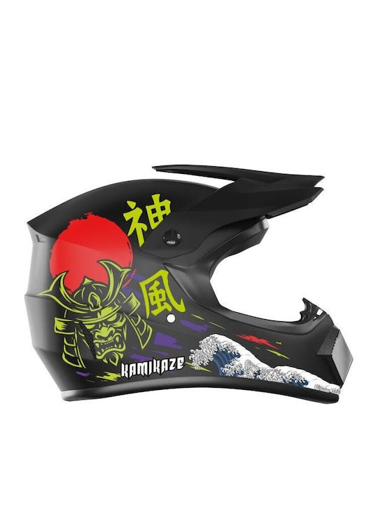 Kamikaze Full Face Велосипедна Каска Mountain Черна