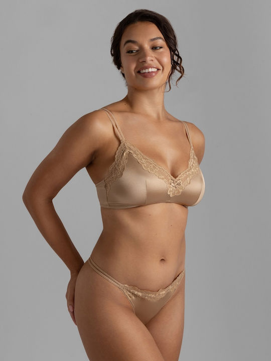 Ivory/Beige Bra without Padding & without Underwire