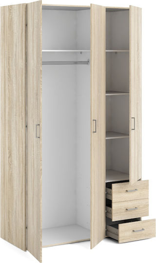 Space Triple Door Wardrobe Oak 115.8x49.5x200.4cm