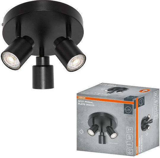 Osram Dreifaches Decken- und Wandleuchte in Schwarze Farbe