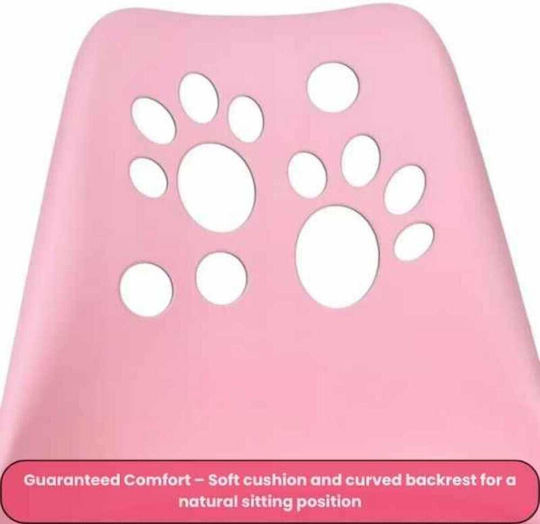Mercaton Office Chair 5 Rubber Wheels Eco Leather Cushion Pp Seat Aluminum Frame 50 X 60 X 89 Cm Pink Wireless Led Headphones Card Slot Cat Ear Model Pink