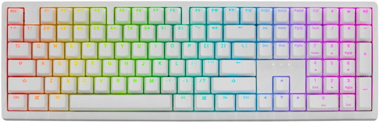 Ducky Zero 6108 Ασύρματο Gaming Μηχανικό Πληκτρολόγιο με Cherry MX2A Red διακόπτες και RGB φωτισμό (Αγγλικό US) Λευκό