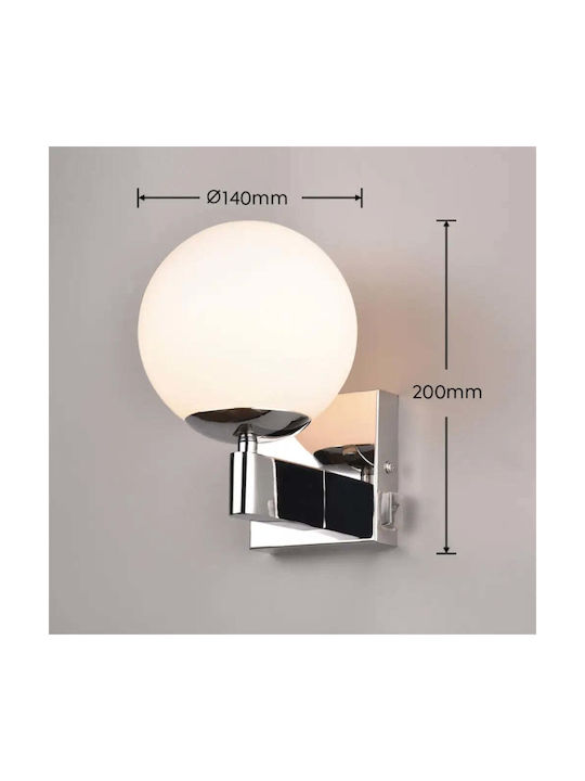 Trio Lighting Modern Lamp Bathroom with Socket E14 and Switch Silver