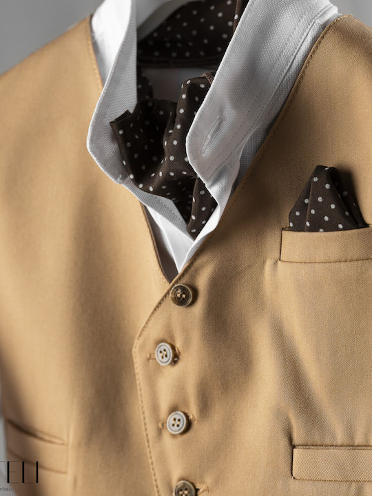 Vinte li Baptism Suit for Boy Brown
