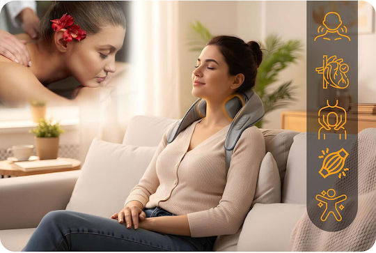 NEO Sport Shiatsu Massage Device for Neck Back Body and Hands with Heating Function Beige