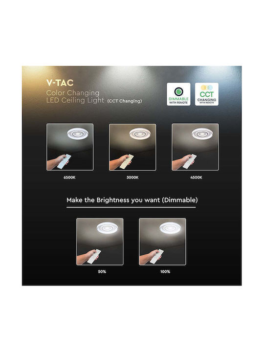 V-TAC Deckenleuchte Weiß mit Integrierter LED