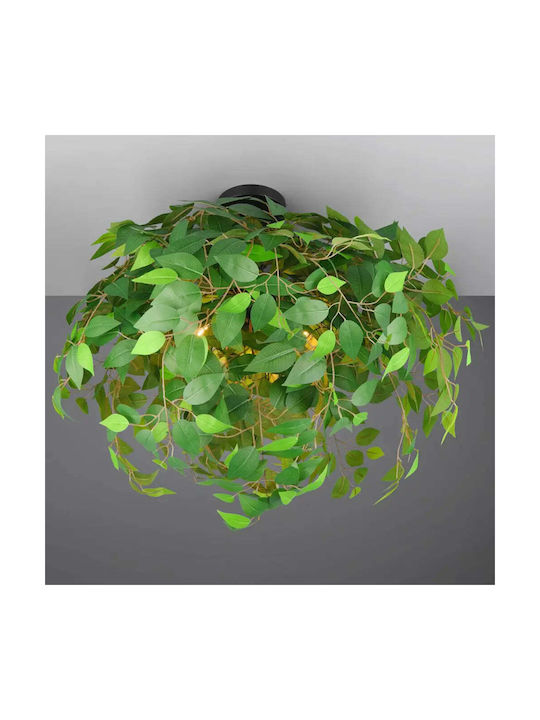 Trio Lighting Leavy Πλαφονιέρα Οροφής Πράσινη με Ντουί E14