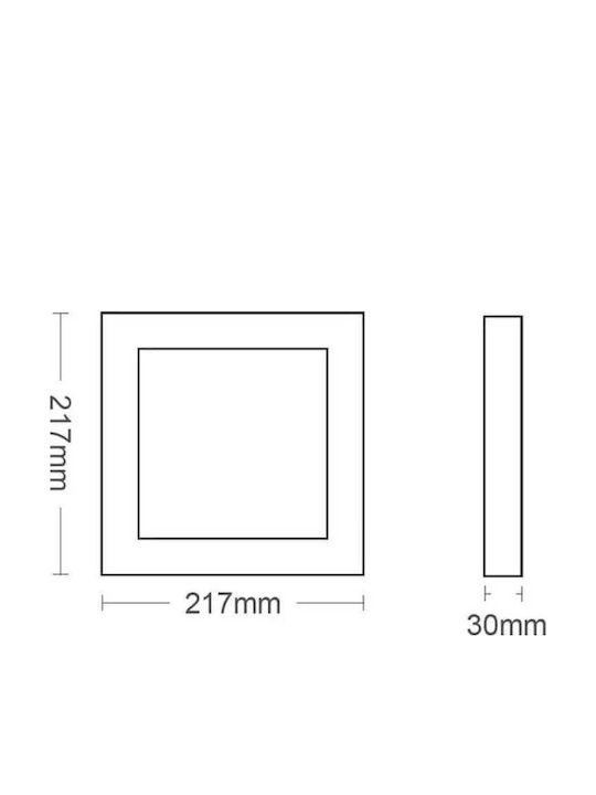 Metanor Τετράγωνο LED Panel 18W με Φυσικό Λευκό Φως 4000K
