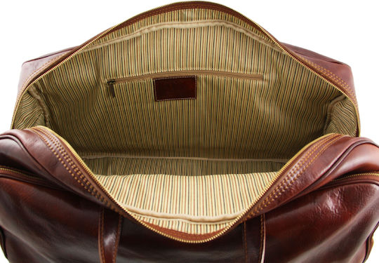 Tuscany Leather Bora Bora Σακ Βουαγιάζ Καφέ από Δέρμα M50εκ.