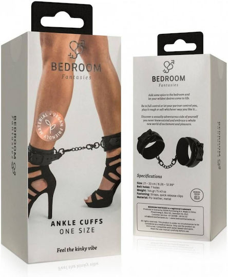 Leather Ankle Χειροπέδες σε Μαύρο Χρώμα