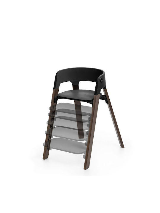 Stokke Steps Καρεκλάκι Φαγητού 3 in 1 με Ρυθμιζόμενο Ύψος Black / Warm Brown