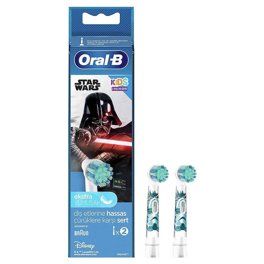 Oral-B Replacement Heads for Electric Toothbrush Stages Power 2 Pieces for 3+ Years Star Wars