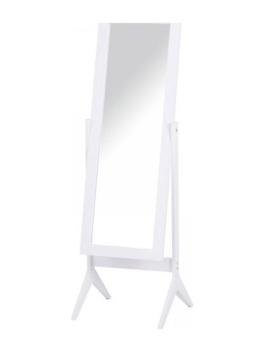 HomCom Καθρέπτης με Λευκός Ξύλινο Πλαίσιο 148x47cm