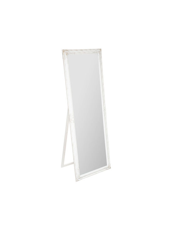 A-S Stand Oglindă De Podea Cu Cadru Din Lemn Alb 172x62cm