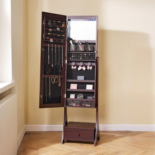 Vevor Oglindă De Podea Cu Cadru Din Lemn Maro 157x41cm