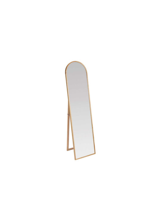 Andrea House Arched Floor Mirror with Beige Wooden Frame 160x50cm