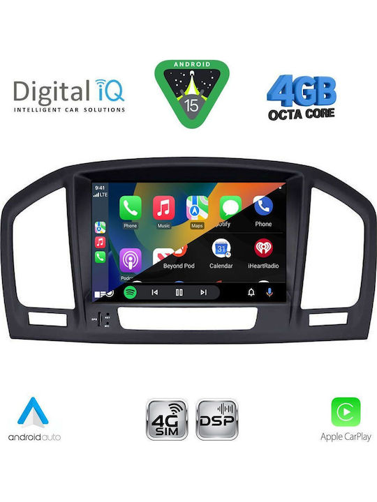 Digital IQ Auto-Audiosystem für Opel Insignia 2006-2012 Bluetooth USB Eingebautes Wi-Fi GPS Apple CarPlay Android Auto mit 8 Zoll Touchscreen