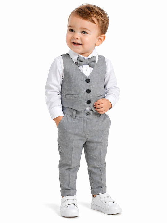 Kids' Suit Summer 4pcs Gray