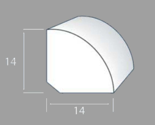 Профил За Стена Pvc 14mm Сив