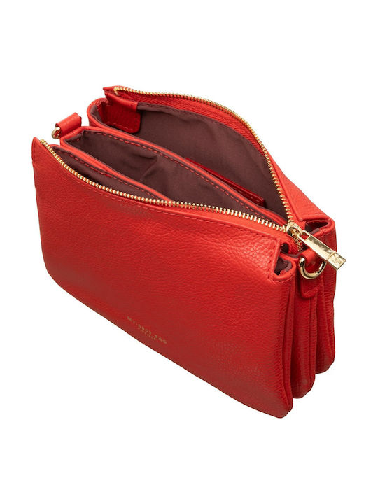 Leather Women's Shoulder Handbag Red