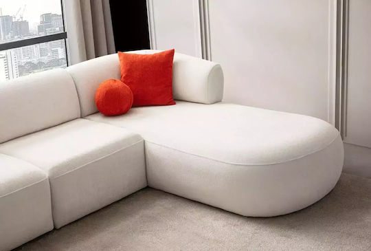 Γωνιακός Καναπές Λευκός 340x65x75εκ.