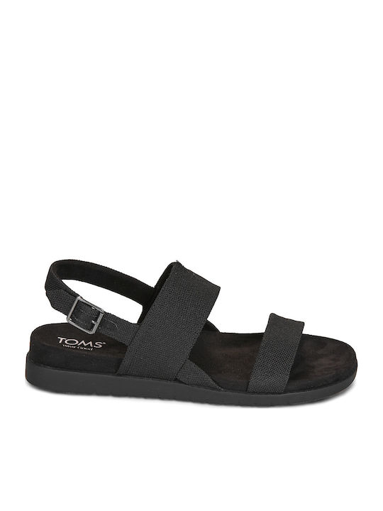 Damen Flache Sandalen Schwarz