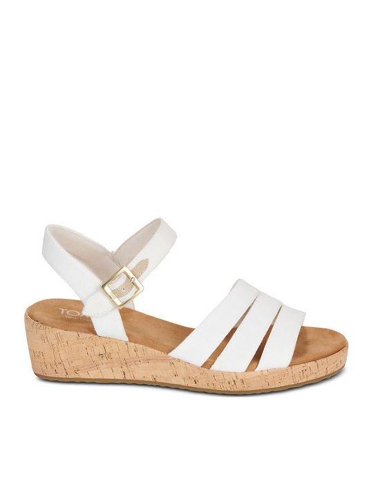 Damen Flache Sandalen Weiß