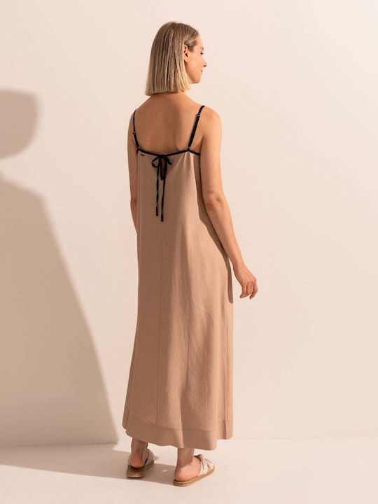 Sommer Midi Damenkleid Beiges