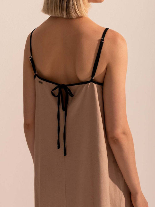 Sommer Midi Damenkleid Beiges