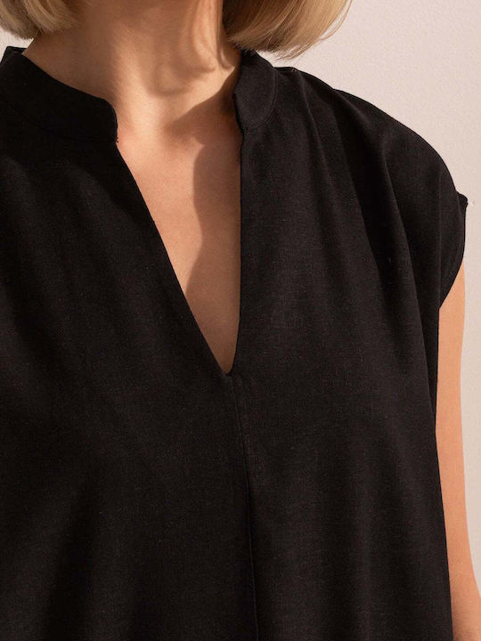Sommer Mini Damenkleid Schwarz