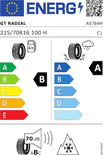 GT Radial 215/70R16 100HH Anvelopă Auto 4 Anotimpuri