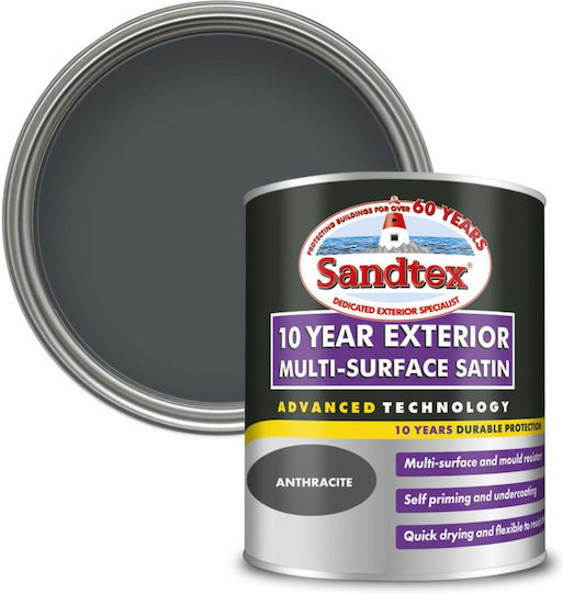 Sandtex Satin Anthracite Water Base Paint