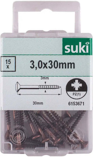 Suki Винт с Диаметър M3 и Дължина 30mm 15 Бройки