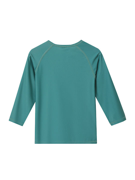Tutete Kids Swimwear Rashguard With Long Sleeve Teal Whale