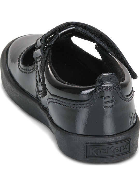 Kids Ballerinas with Hoop & Loop Closure Black