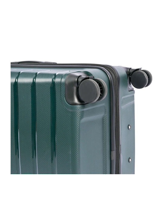 Lavor Large Hard Olive Travel Suitcase with 4 Wheels Height 75cm