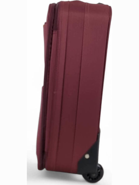 RCM Travel Suitcase Cabin Fabric Burgundy with 2 Wheels Height 55cm
