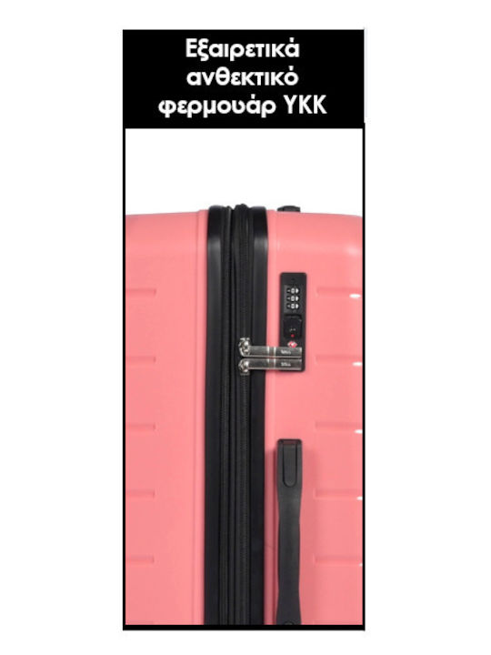 Lavor Großer Hart-Reise Koffer Rosa mit 4 Rädern Höhe 75cm